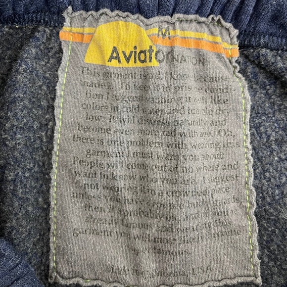 AVIATOR NATION RAINBOW STRIPE SWEATPANTS, NAVY ~ SIZE M - Picture 6 of 6